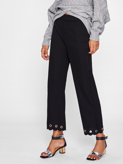 Pantalons festonné avec des œillets métallique