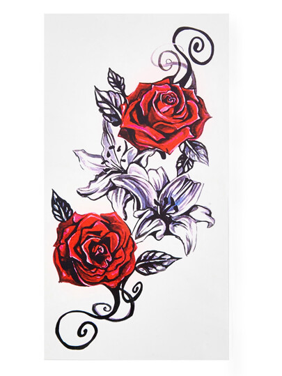 Rose Design Tattoo Sticker