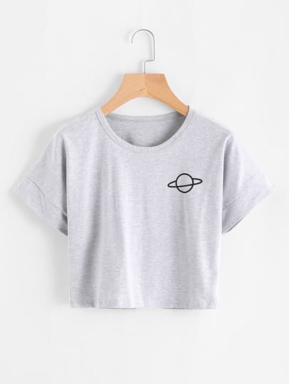 Camiseta con estampado de planeta