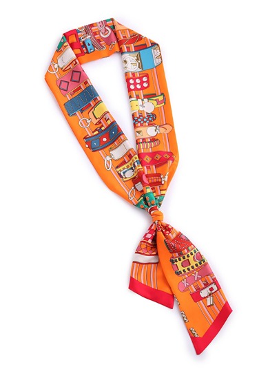 Belt Print Skinny Scarf