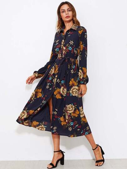 Vestido camisero con cinturón