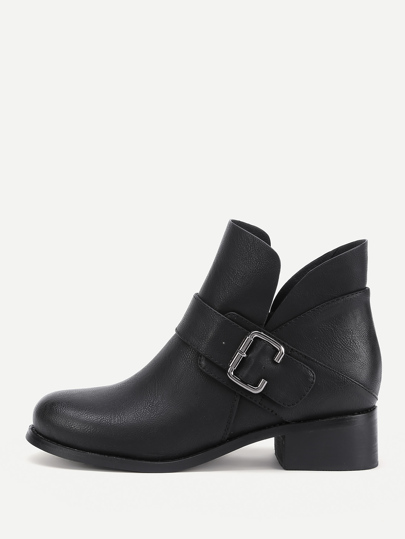 Bottes de cheville en PU décorées de boucle