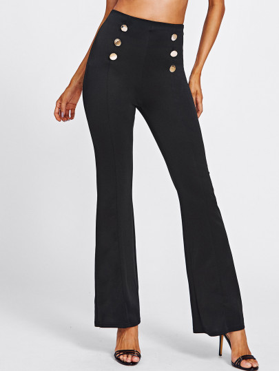 Double Breasted High Waist Pants