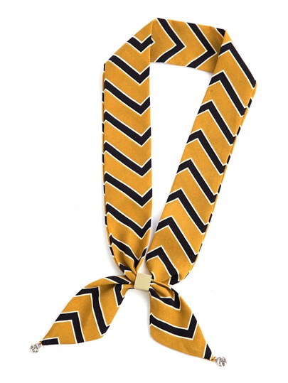 Striped Print Skinny Scarf