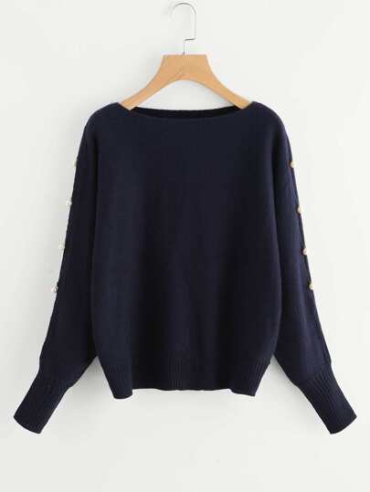 Maglione con maniche con spacco