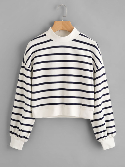 Sweat-shirt rayure court