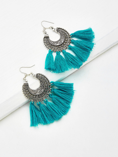 Tassel Drop Statement Earrings