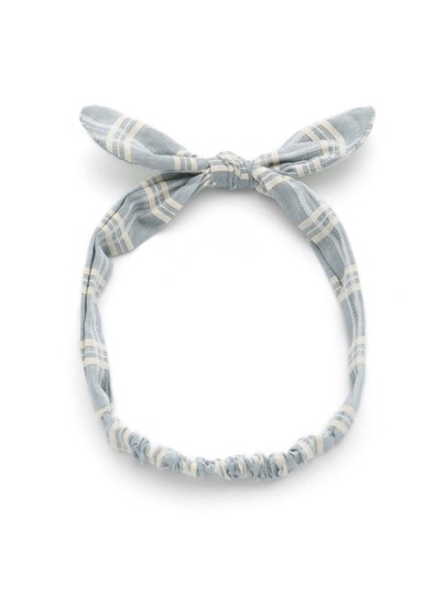Knot Bow Gingham Print Headband