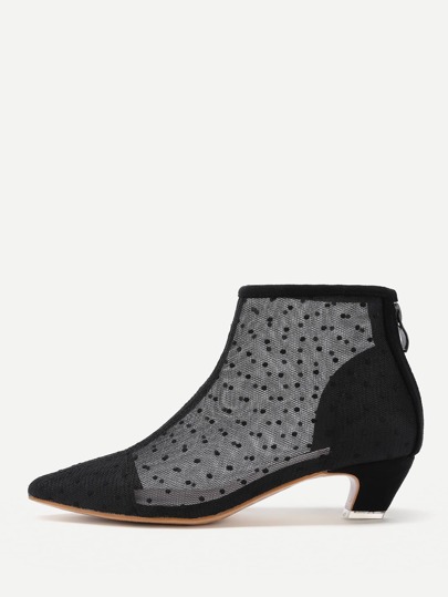 Bottes de cheville pointues en dentelle
