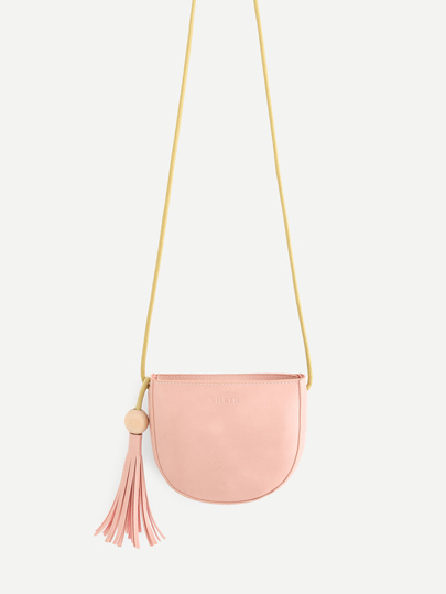 Tassel Detail Saddle Crossbody Bag