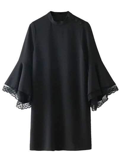 Vestito con maniche scanalate
