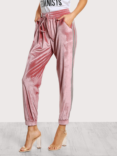 Survêtement en velvet avec taille ruché
