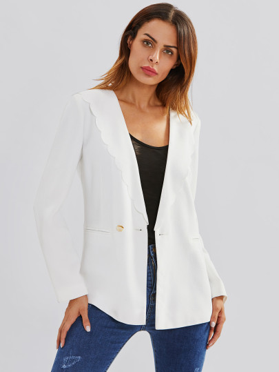 Blazer con scollo smerlato