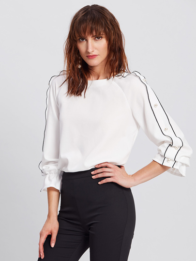 Blouse avec manche raglan avec détail de perle