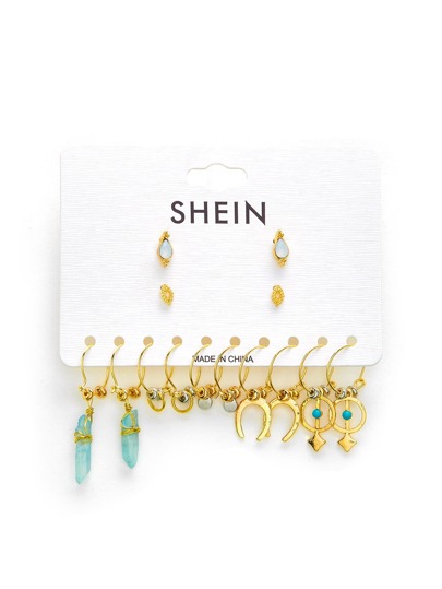 Conjunto de pendientes en diversas formas