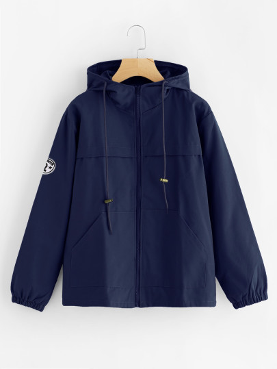 Patch Detail Hooded Anorak