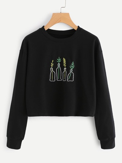 Sudadera corta con planta