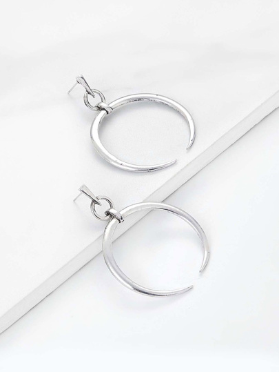 Exaggerated Moon Design Drop Earrings