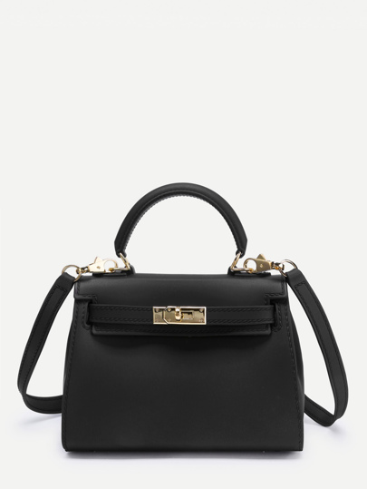 Bolso de hombro PVC con detalle de cierre giratorio