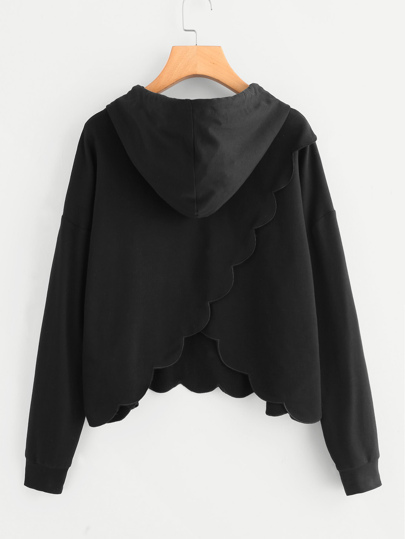 Sweat à capuche festonné