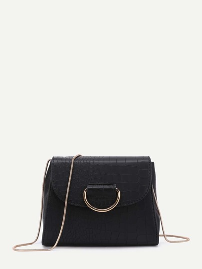 Snakeskin Pattern PU Flap Chain Bag