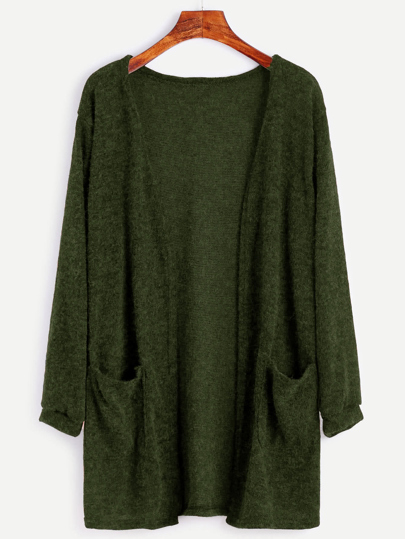 Dual Pocket Open Front Cardigan