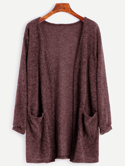 Dual Pocket Open Front Cardigan