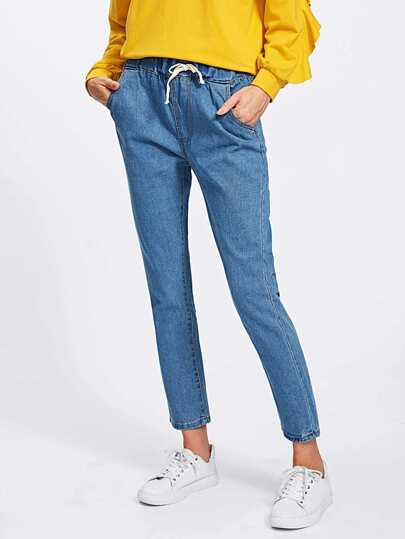 Drawstring Waist Jeans