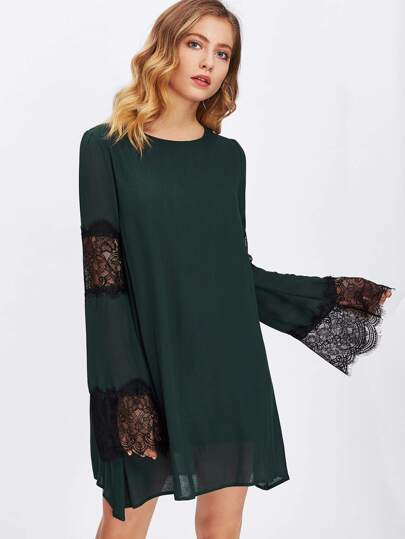 Vestido de encaje de doble capa