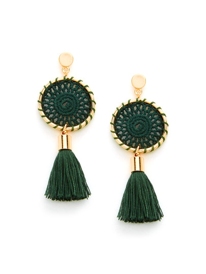 Pendientes con detalle de punto y flecos