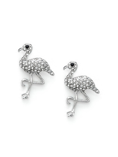 Ohrringe mit Flamingoformen und Strass