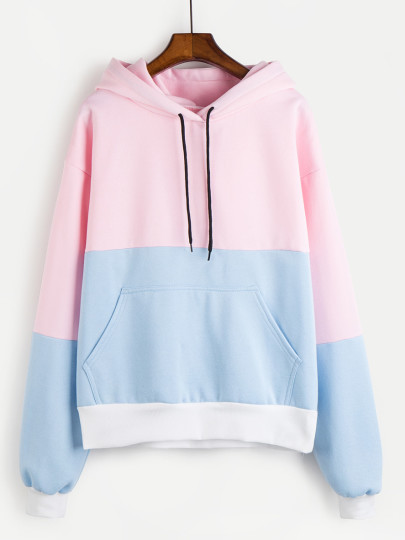 Hoodie mit Farbblock und Känguru-Tasche
