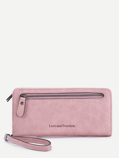 Cartera de pu con cremallera en la parte delantera