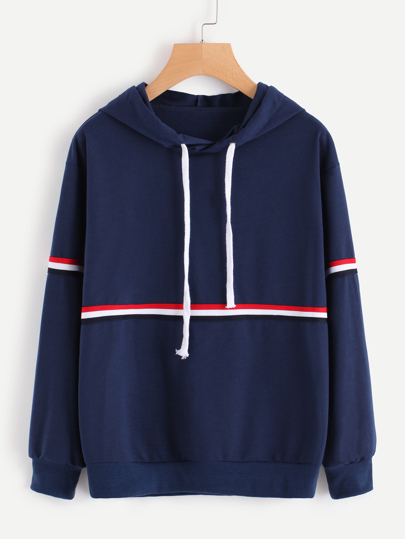 Sudadera con detalle de rayas