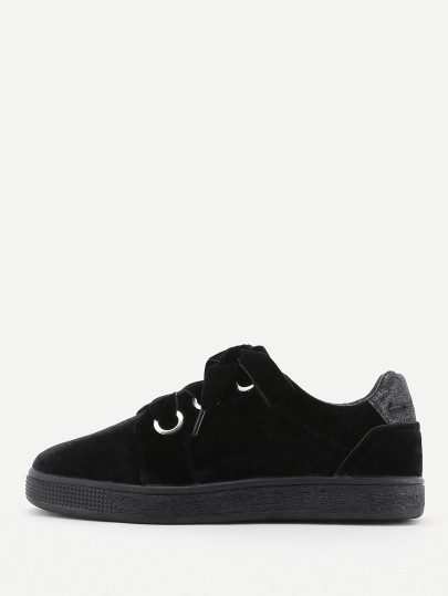 Chaussures de sport en velours à lacets