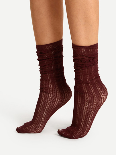 Cut Out Calf Length Socks