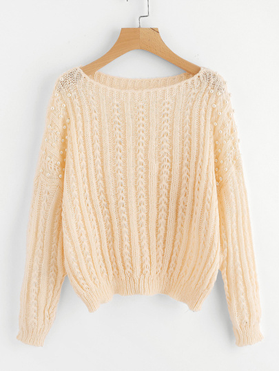 Pull avec embellissement de perle