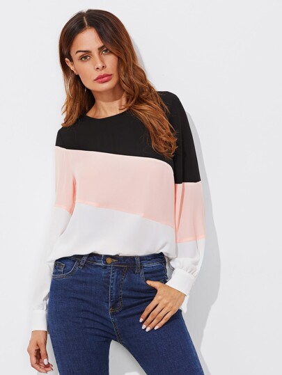 Blouse pièce de couleur