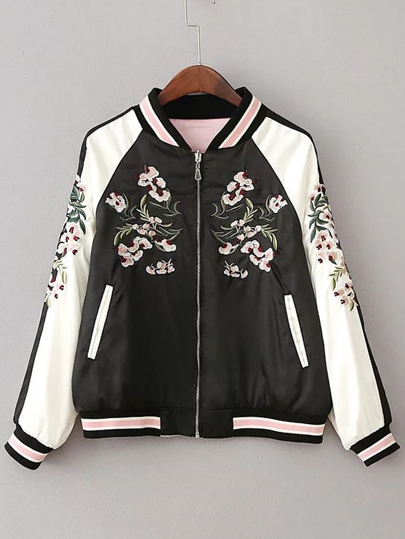 Bomber Jacke mit Farbblock