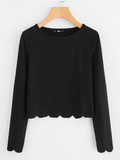 Scallop Hem Crop Top