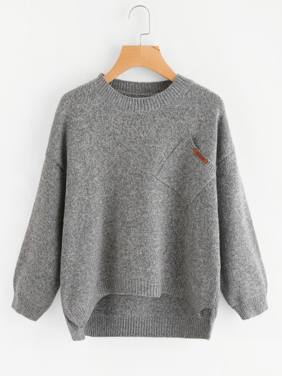 Maglione della tasca della copertura di Hem del Dip