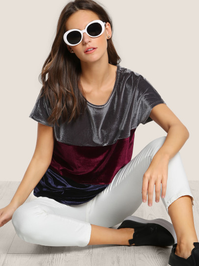 Color Block Cut And Sew Tee