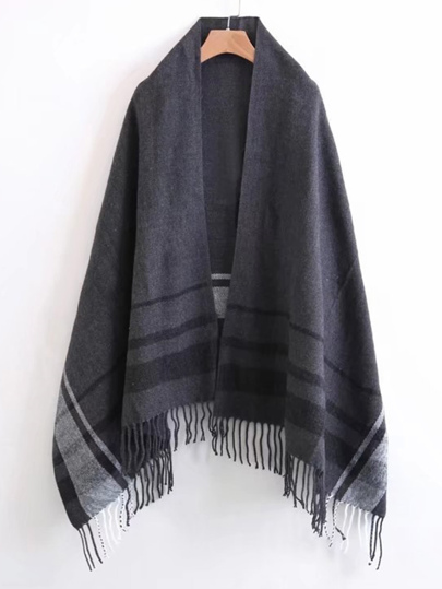 Plaid Schal mit Franse