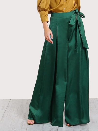 Pantalons plissé avec lacet côté