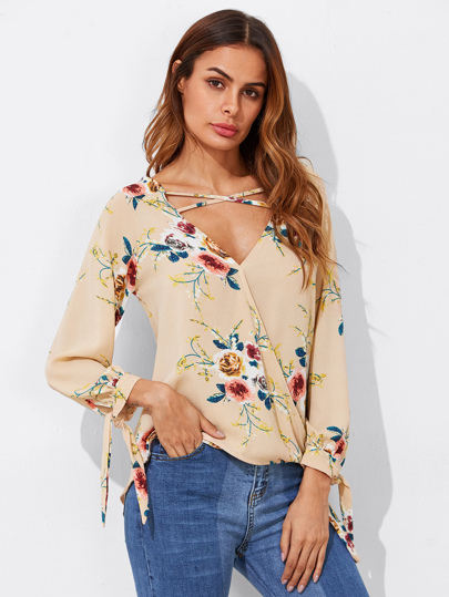 Camicetta con stampa tropicale