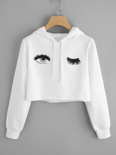 Sudadera corta con impresión