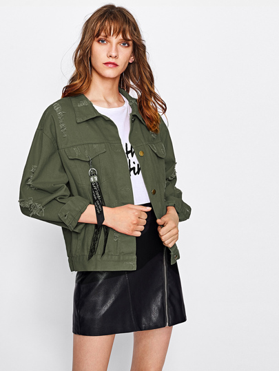 Giacca di jeans con spalle scivolate