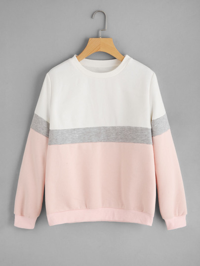 Sweatshirt mit Farbblock und langen Ärmeln