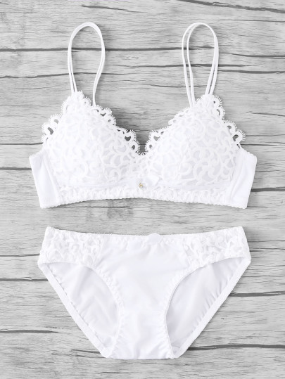 Conjunto crochet de encaje