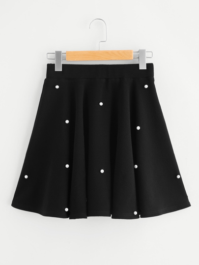 Jupe avec embellissement de perle